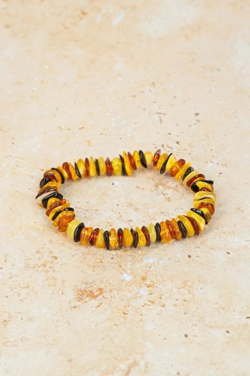 Amber bracelet chips amber beads multicolor