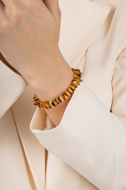 Amber bracelet chips amber beads multicolor 1