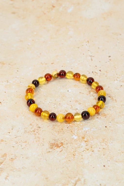 Amber bracelet baroque amber beads multicolor