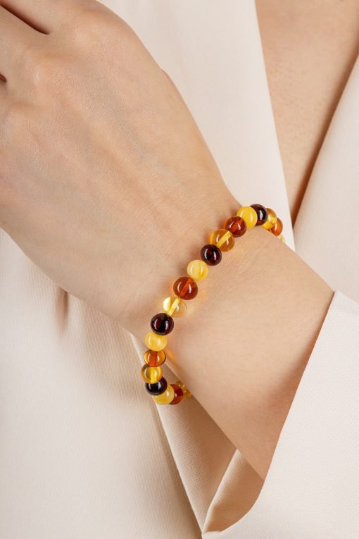 Amber bracelet baroque amber beads multicolor 2