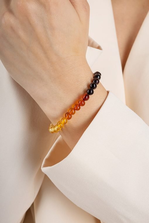 Amber bracelet baroque amber beads rainbow 3