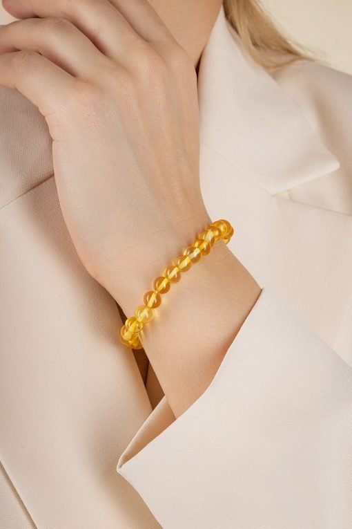 Amber bracelet baroque amber beads lemon 1