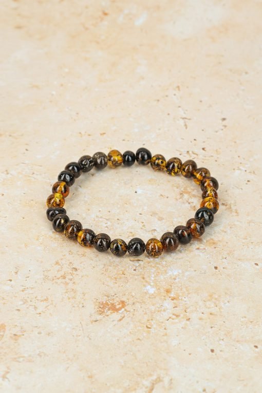 Amber bracelet baroque amber beads green