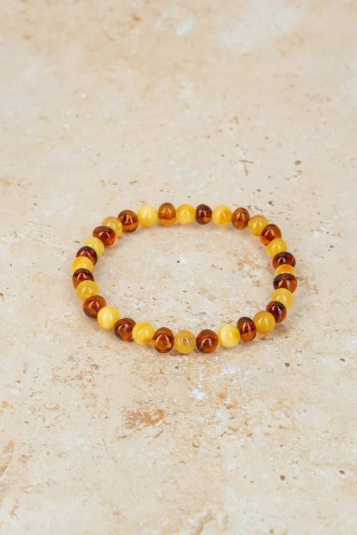Amber bracelet baroque amber beads cognac milk