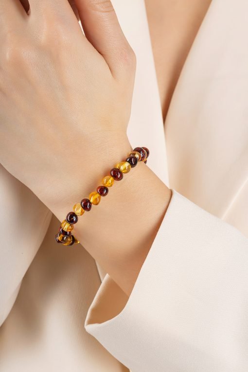 Amber bracelet baroque amber beads honey cherry 1