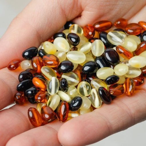 Amber beads oval multicolor 2
