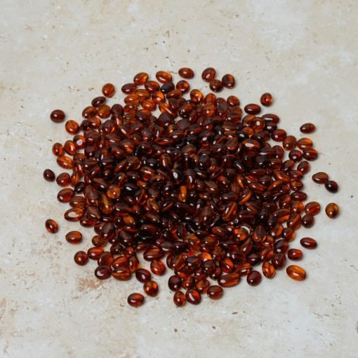 Amber beads oval dark cognac