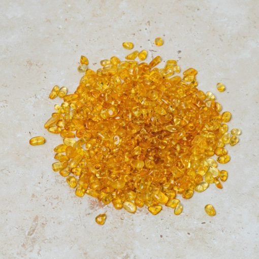 Amber beads chips lemon