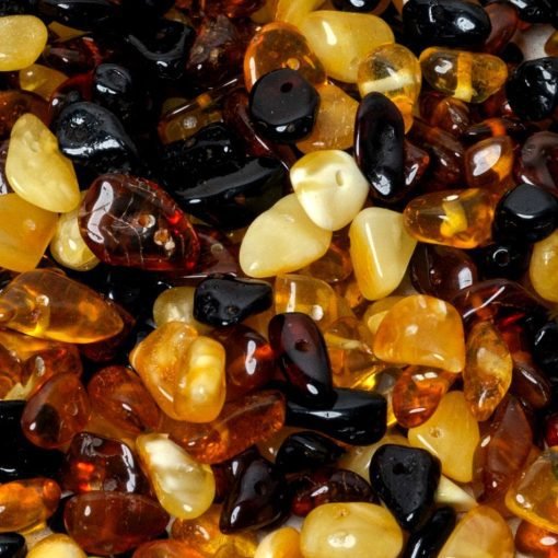 Amber beads chips multicolor 1