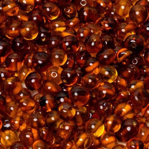 Amber beads baroque light cognac 1