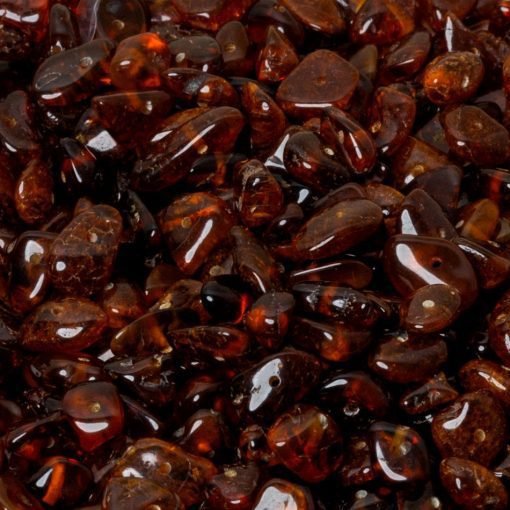 Amber beads oval dark cognac 1