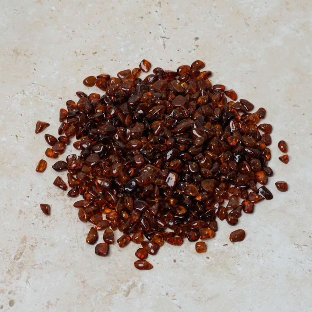 Amber beads oval dark cognac
