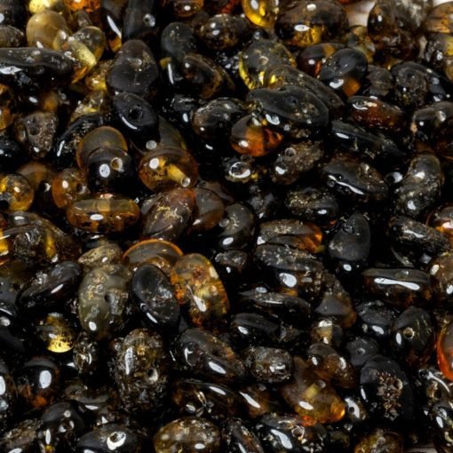 Amber beads chips green 1