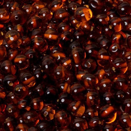 Amber beads baroque dark cognac 1