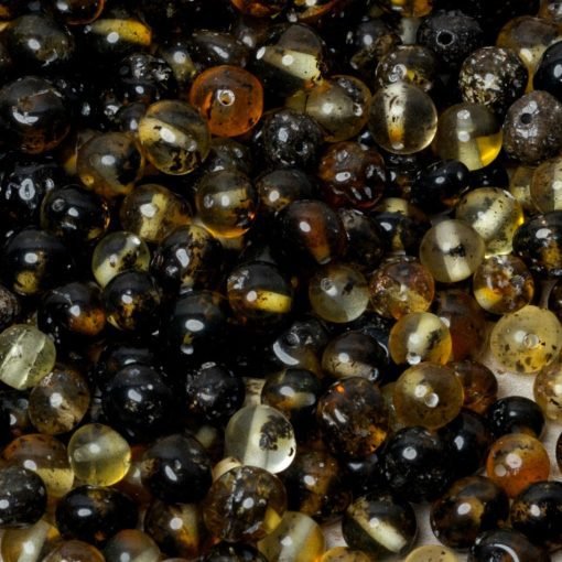 Amber beads baroque green 1
