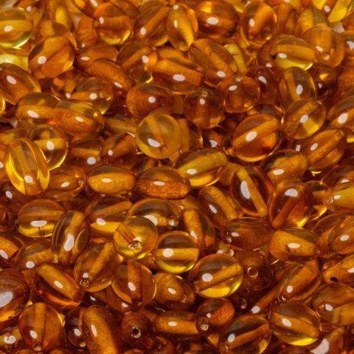 Amber beads oval honey 1
