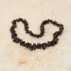 Teething necklace chips amber beads cherry