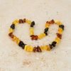 Teething necklace chips amber beads mix