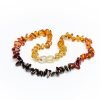 Teething necklace chips amber beads rainbow