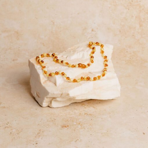 Amber necklace baroque cognac milk