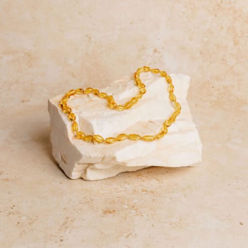 Amber necklace oval honey