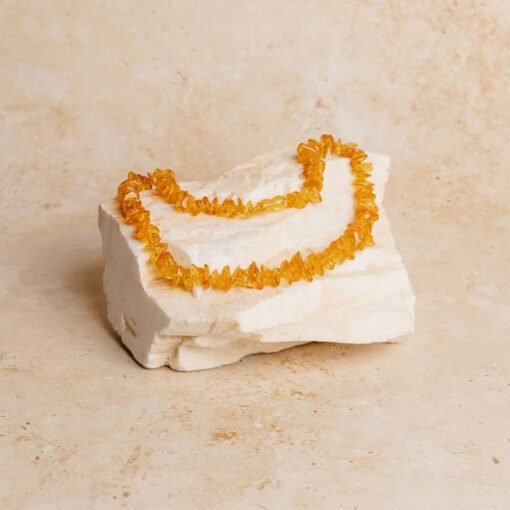 Amber necklace chips honey