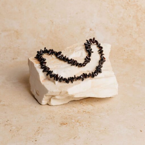 Amber necklace chips cherry