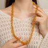 Amber necklace chips 90 cm honey 1