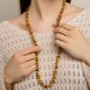 Amber necklace chips 90 cm multicolor 1