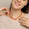 Amber necklace oval cognac 1