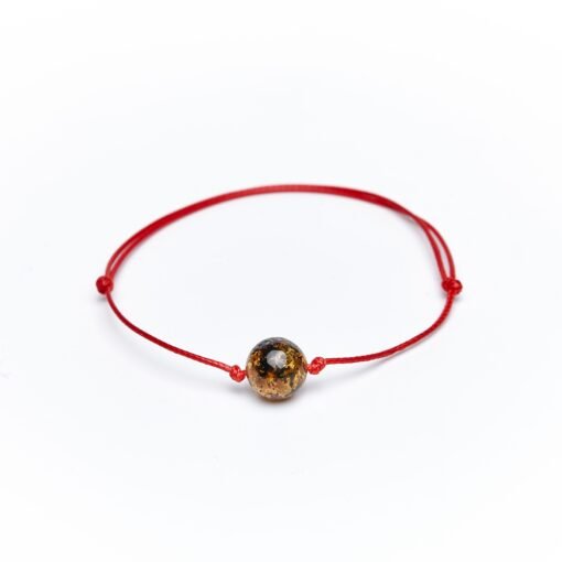 Amber bracelet red string green
