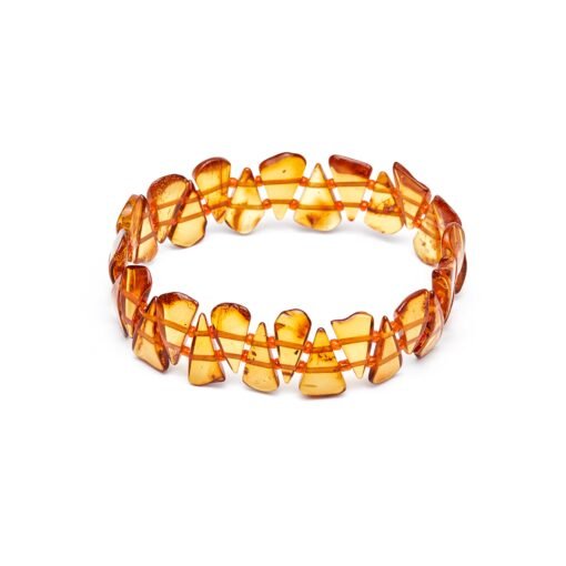 Amber bracelet triangle cognac