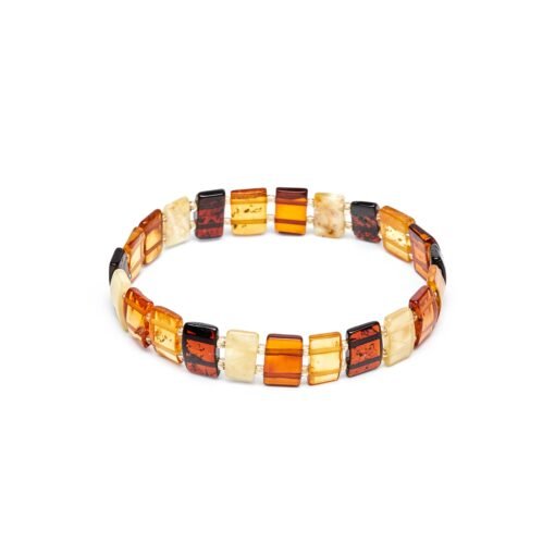 Amber bracelet rectangle multicolor