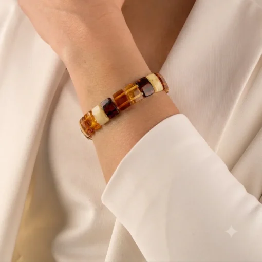 Amber bracelet rectangle multicolor 1