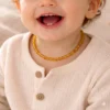 Teething necklace baroque amber beads honey 1