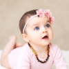 Teething necklace chips amber beads rainbow 1