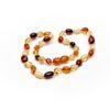 Teething necklace oval amber beads multicolor