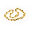 Teething necklace oval amber beads lemon