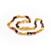 Teething necklace mixed amber beads multicolor