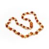 Teething necklace baroque amber beads cognac milk