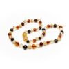 Teething necklace baroque amber beads multicolor