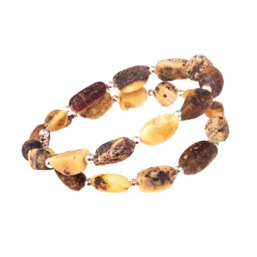 Amber bracelet oval amber beads memory wire